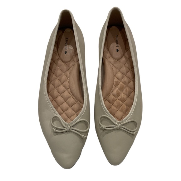 Birdies Shoes - Birdies Goldfinch Leather Pointed Toe Ballet Flats Size 7.5 Cream Color